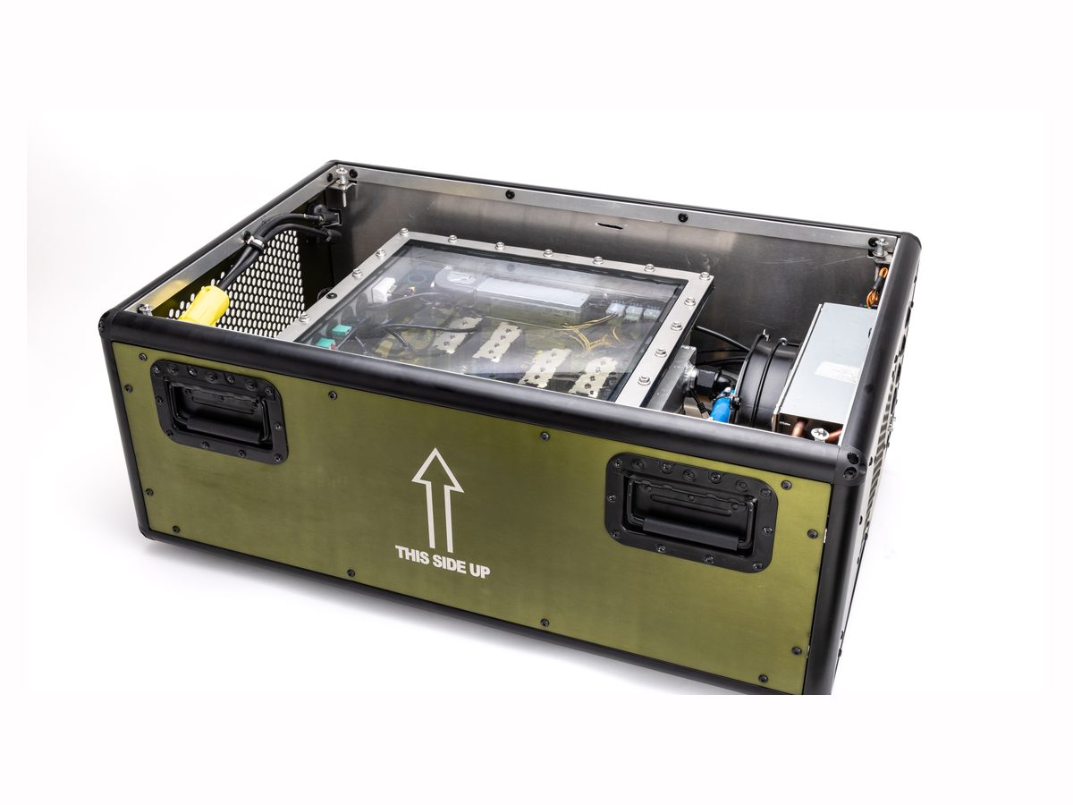 Generation 1 rugged prototype with lid open showing the immersion tank